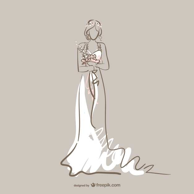 Vector bride silhouette