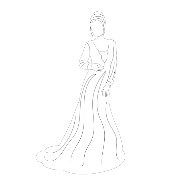 Bride sketch on white background isolated vector