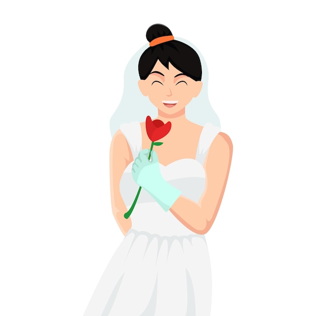 Bride Wedding Character Design Illustration