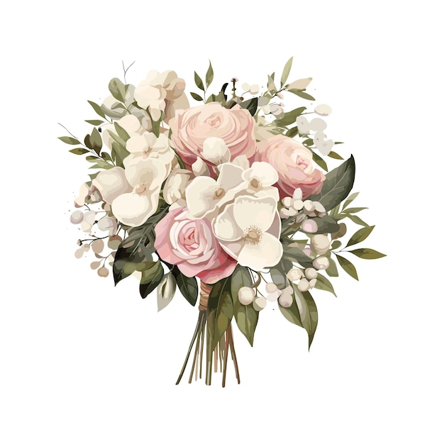 Brides bouquet Wedding small Flowers Clipart