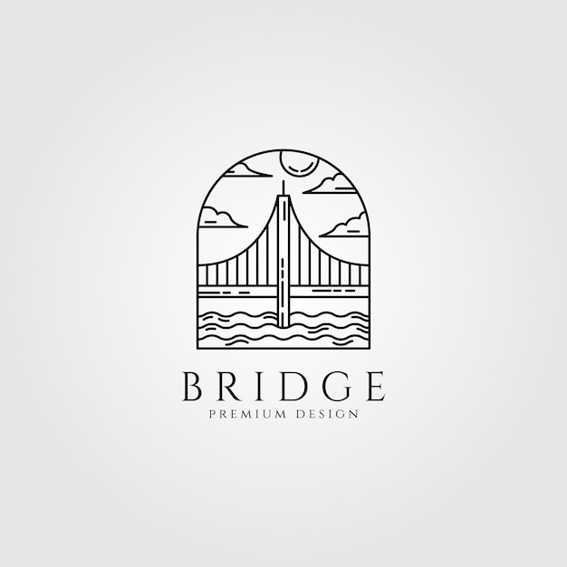 Bridge logo minimal line art design