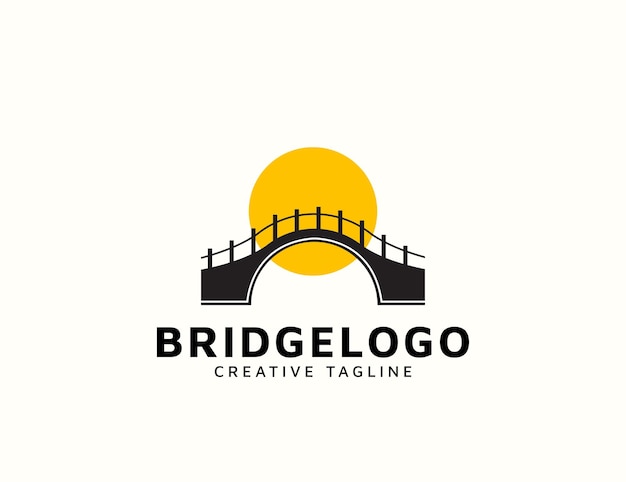 Bridge with sun logo design