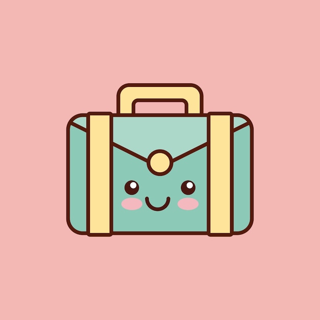 briefcase character kawaii style