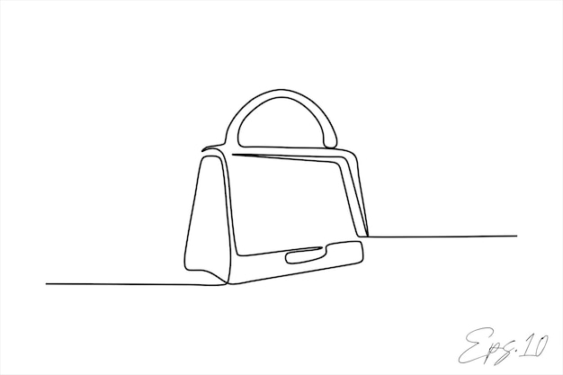 briefcase continuous line art drawing