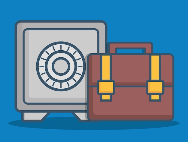 Briefcase and safe box icon 