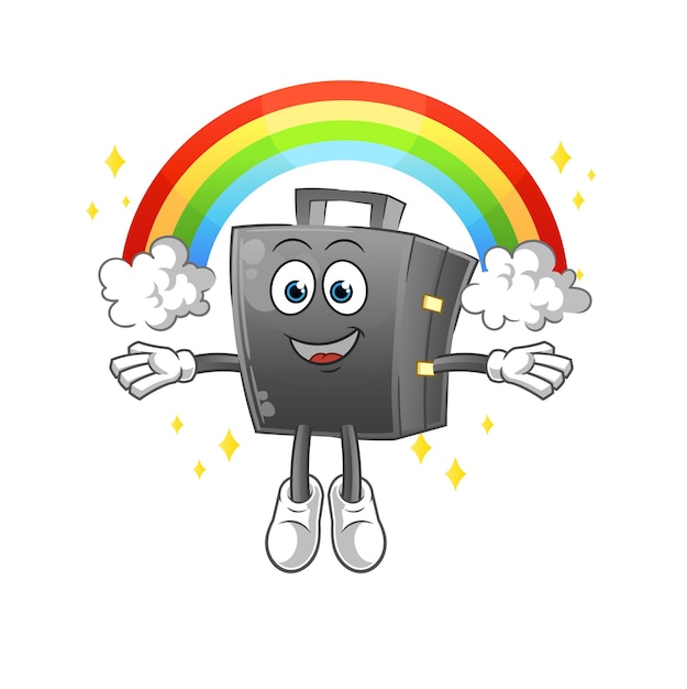 briefcase with a rainbow. cartoon vector