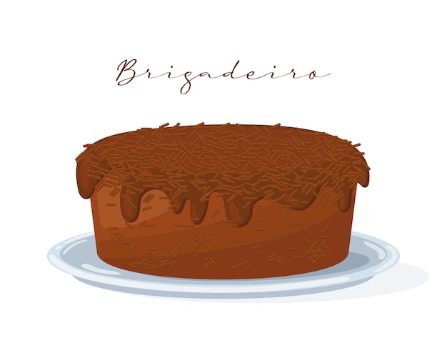 Brigadeiro cake, dessert, Latin American cuisine, Brazilian national cuisine. Food illustration