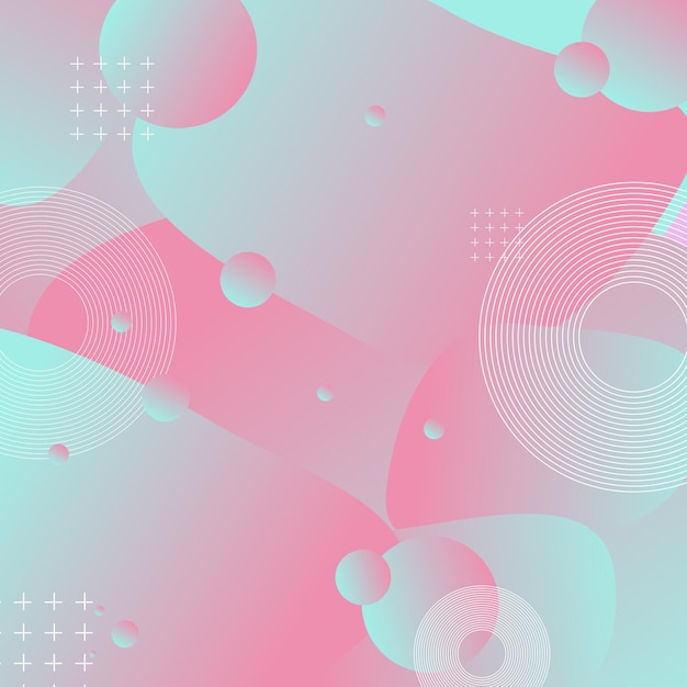 Bright abstract background The balls are gradient Pattern bubbles and rings Pink and blue