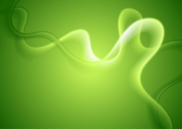 Bright abstract green wavy background