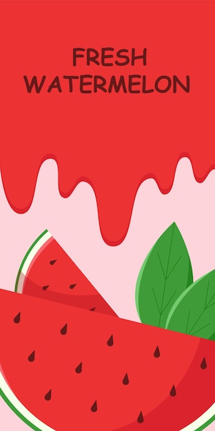 Bright background with juicy watermelon