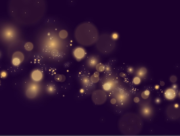 Vector bright beautiful golden sparks on a background