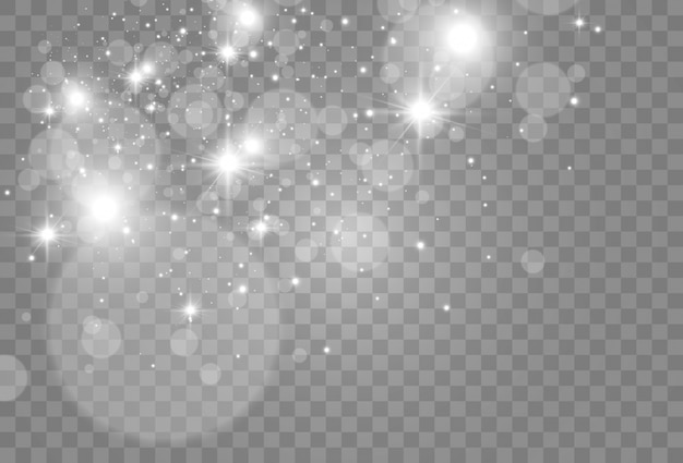 Bright beautiful star. illustration of a light effect on a transparent background.