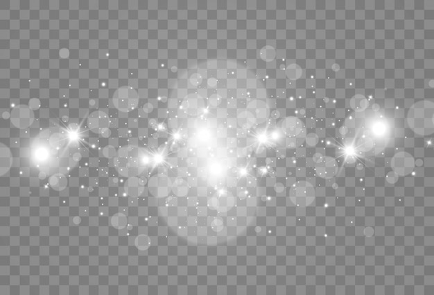 Bright beautiful star. illustration of a light effect on a transparent background.