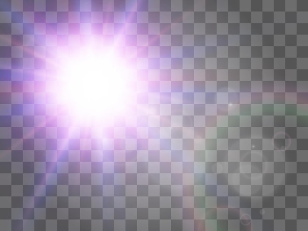 Bright beautiful star.Illustration of a light effect on a transparent background.