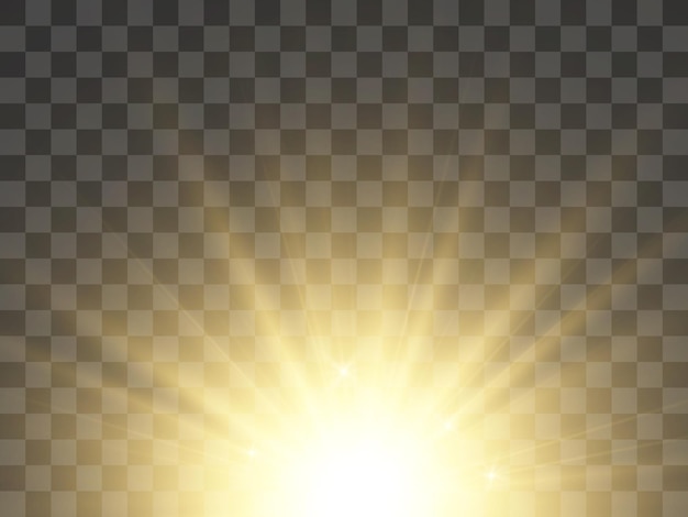 Bright beautiful star.Illustration of a light effect on a transparent background.