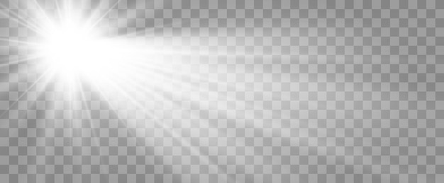 Bright beautiful star.Illustration of a light effect on a transparent background.