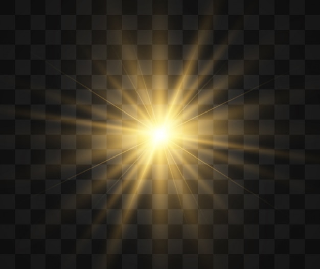 Bright beautiful star.  illustration of a light effect  