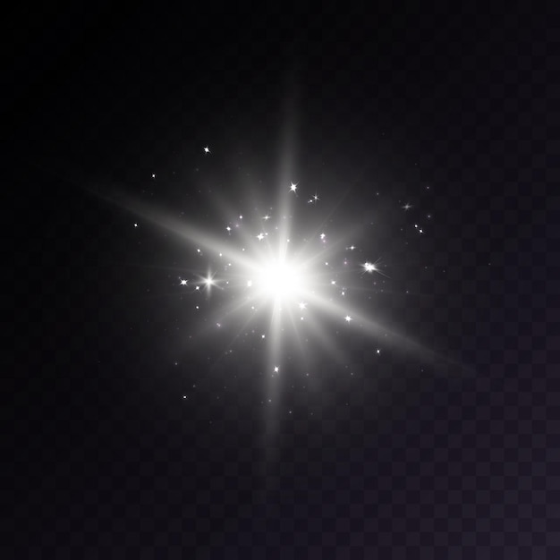 Bright beautiful star Light effect vector illustration isolated on transparent background