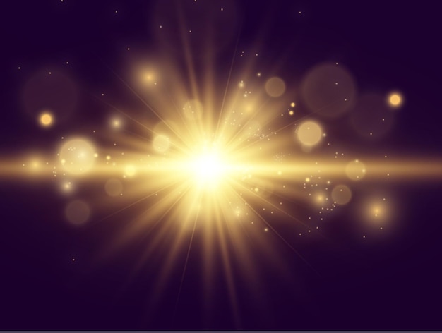 Vector bright beautiful star.vector illustration of a light effect on a transparent background.