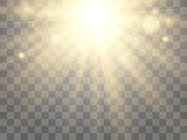 Bright beautiful star.Vector illustration of a light effect on a transparent background.