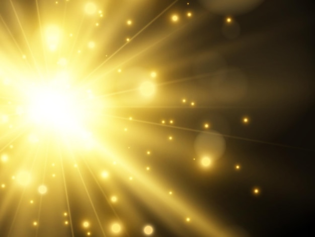 Bright beautiful starIllustration of a light effect on a transparent background