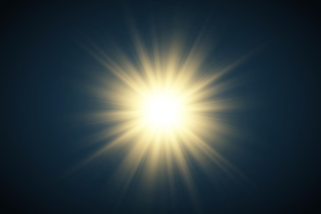 Bright beautiful starIllustration of a light effect on a transparent background