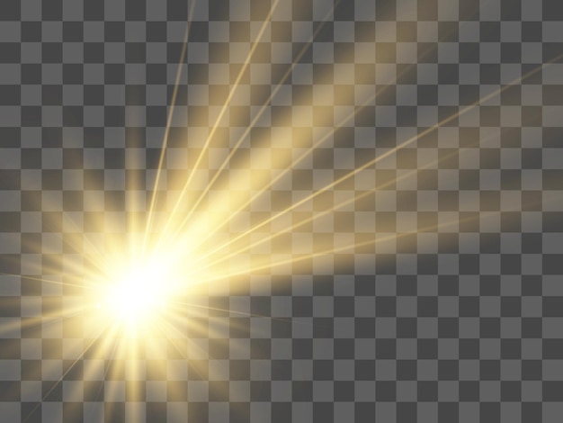 Bright beautiful starIllustration of a light effect on a transparent background