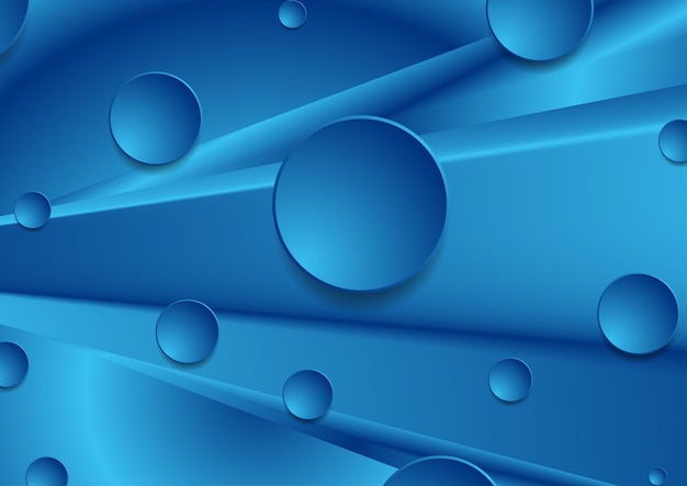 Vector bright blue abstract corporate background with circles