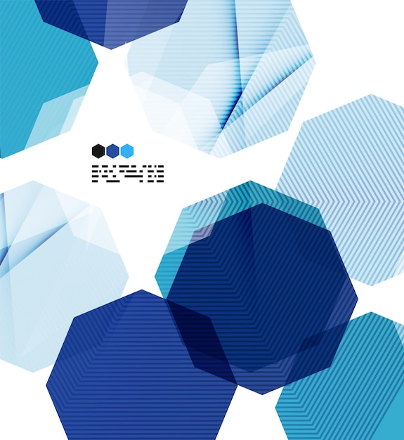 Bright blue geometric modern design template