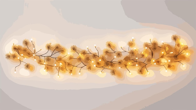 Vector bright christmas background with realistic garlands