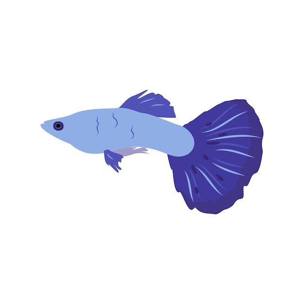 Bright clipart of blue fish. The nature of the seas