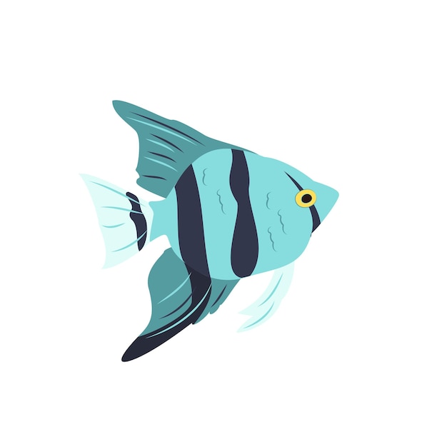 Bright clipart of blue fish.The nature of the seas