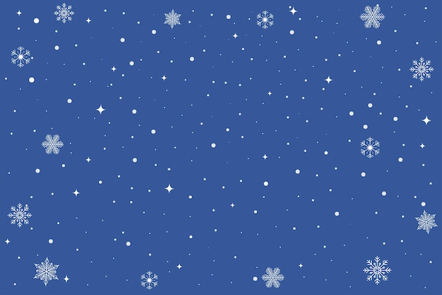 Bright colorful background with white snowflakes