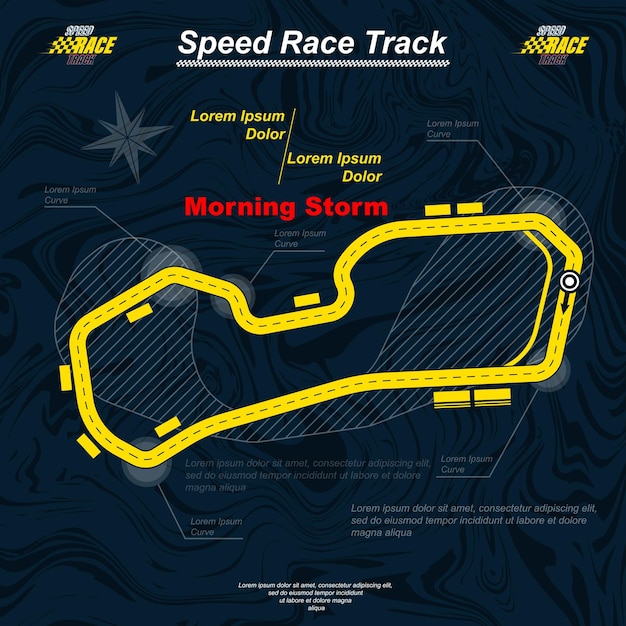 Bright colour race track circuit