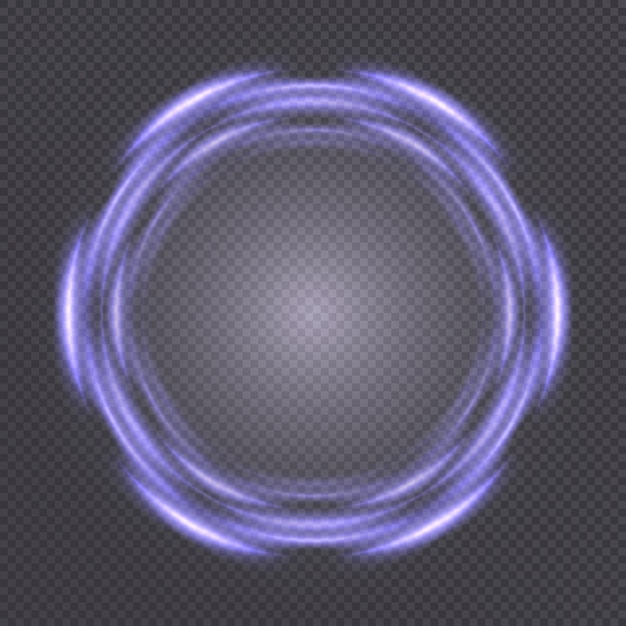 Bright glowing ring. Bright glowing neon frame made of luminous beams. fractal design. Vector