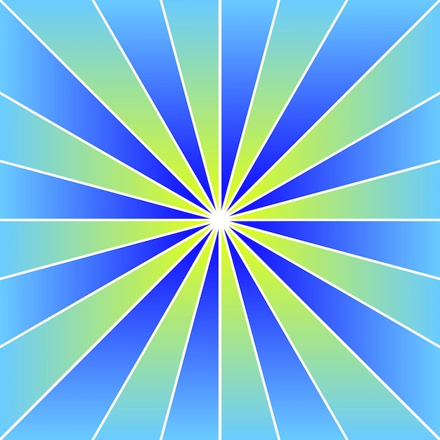 Bright gradient blue and yellow rays converging in the center Vector pattern