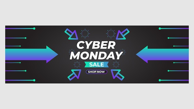 bright gradient cyber monday sale promotion banner