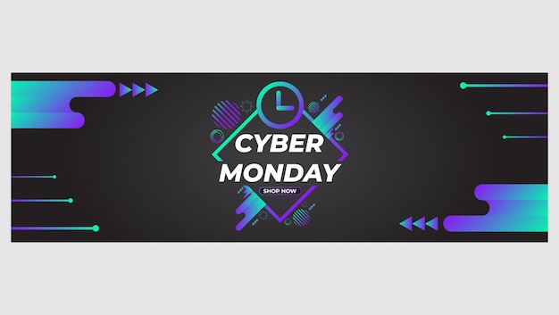 bright gradient cyber monday sale promotion banner