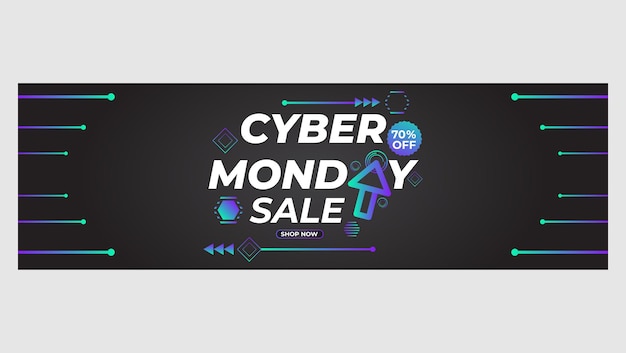 bright gradient cyber monday sale promotion banner