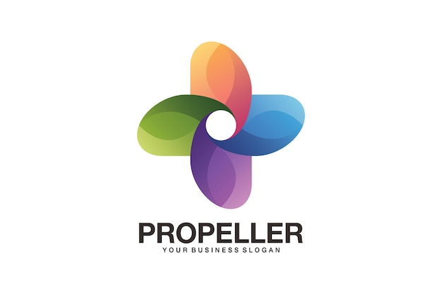 Bright Gradient flower and propeller loop Symbol for Progressive Companies - Premium Vector Template