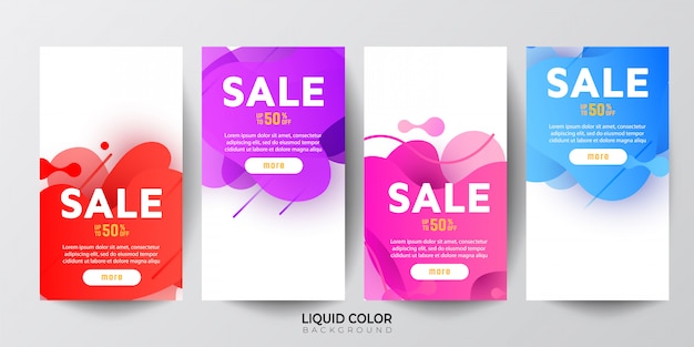 Bright gradient liquid gradient waves sale banner