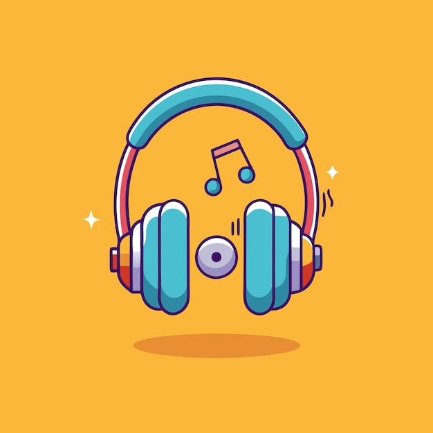 Vector bright headphones design