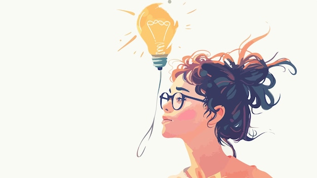 Bright Idea Concept in Mixed Media Flat Vector Design