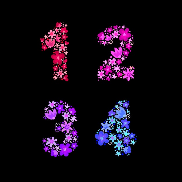 bright letters from flowers of different colors