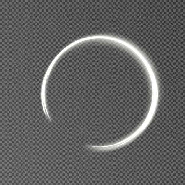 Bright light circle golden line light effect Glowing golden circle PNG vector