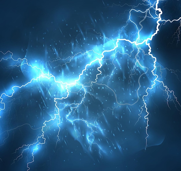 A bright lightning in the dark sky Vector image