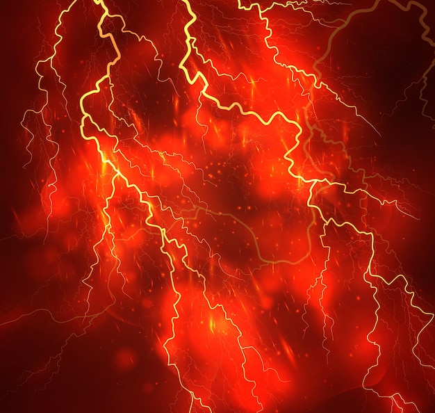 A bright lightning in the dark sky Vector image