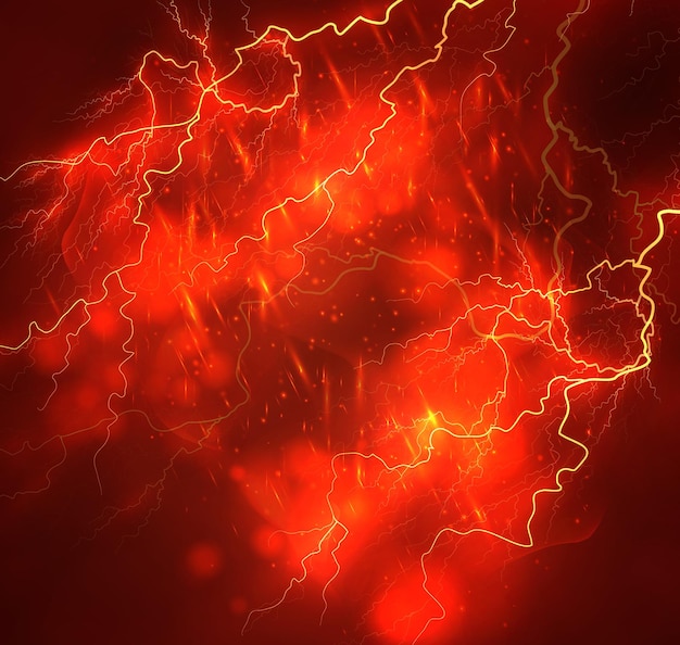 A bright lightning in the dark sky Vector image