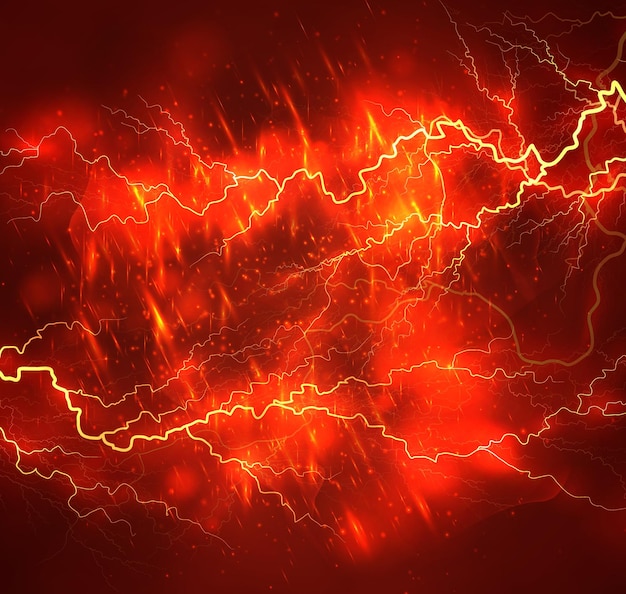 A bright lightning in the dark sky Vector image