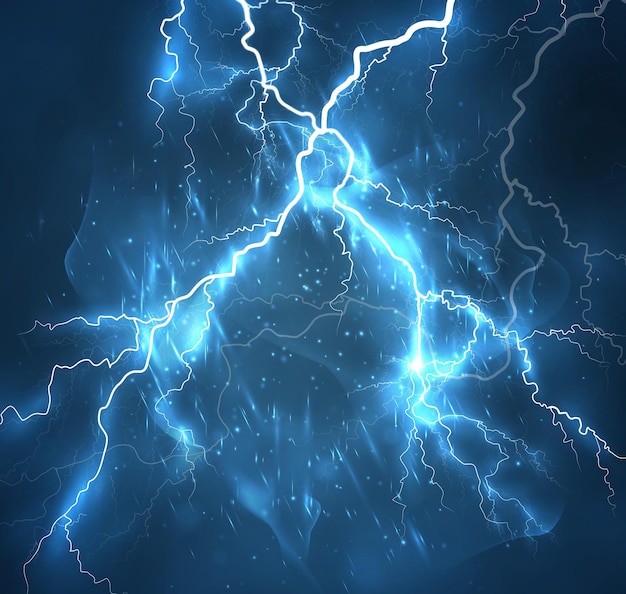 A bright lightning in the dark sky Vector image